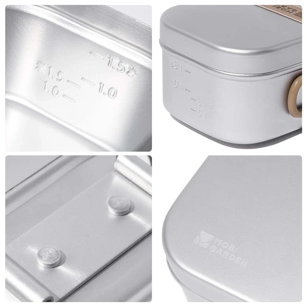 Premium portable aluminium outdoor dining box with foldable handles and generous 0.8L capacity