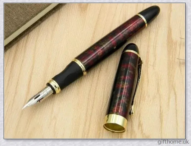 A premium fountain pen with a flexible calligraphy nib, allowing for expressive strokes and elegant writing