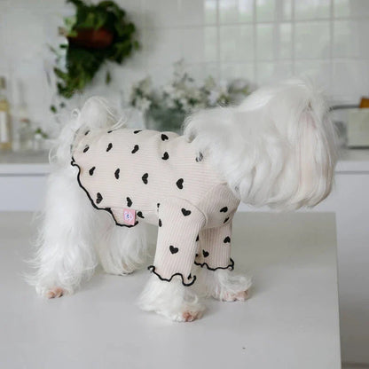 A cosy and stylish embroidered bear waffle vest for pets, perfect for keeping your furry friend warm and cute during the colder months.
