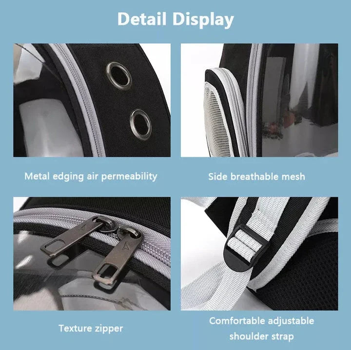 Luxury cat space capsule backpack with transparent design for stylish pet transport