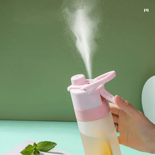 Premium 650ml Portable Spray Water Bottle with Tritan Material and Innovative Spray Function for Outdoor Activities