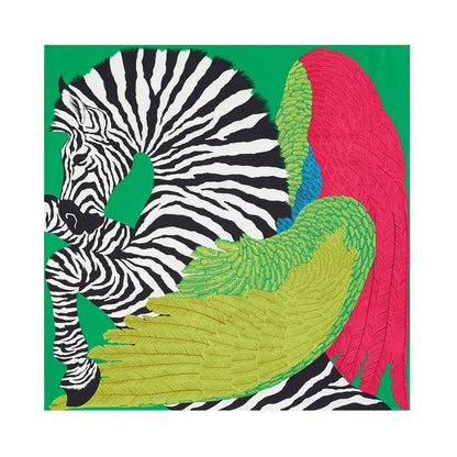 Luxurious 90cm silk square scarf with a winged horse design, perfect for any occasion