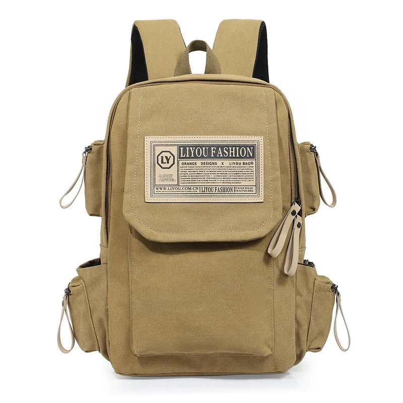 Premium canvas backpack with versatile design and spacious interior for British leisure, sports, and travel needs