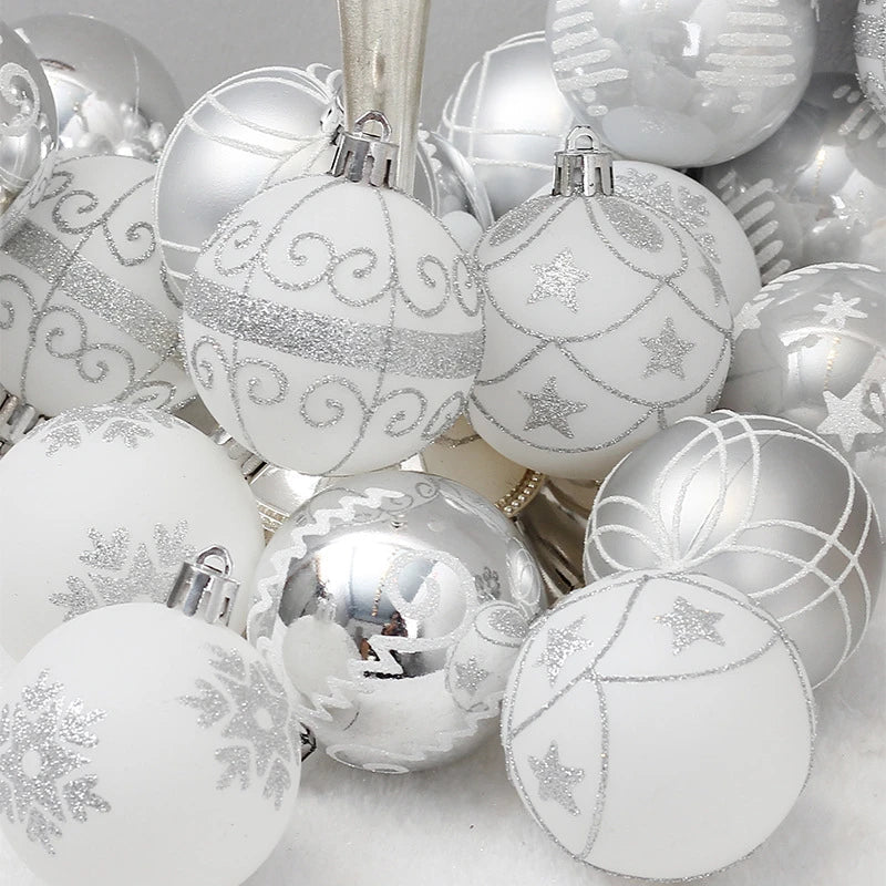 Trendha's premium silver Christmas baubles with a European-inspired design for elegant holiday decor