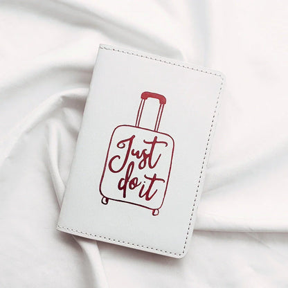 Premium PU leather passport cover in rose gold colour with subtle letter pattern, designed for stylish and organised travel