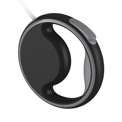 A 3m retractable dog leash with a built-in flashlight and waste bag holder, designed for convenient and safe dog walking.