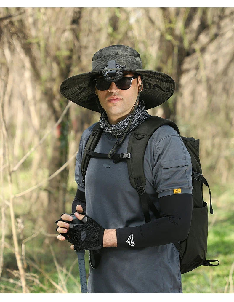 Versatile outdoor sun hat made of premium nylon fabric, providing sun protection and breathability for hiking, climbing, and fishing activities