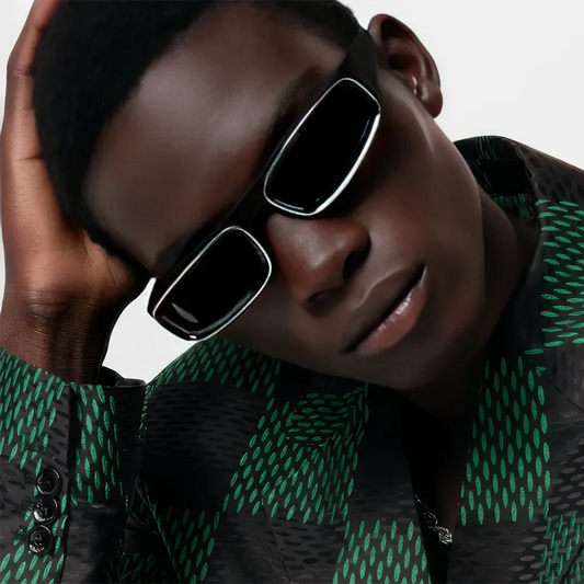 Stylish Small Rectangle Punk Sunglasses with an edgy, retro-inspired design and UV400 protection