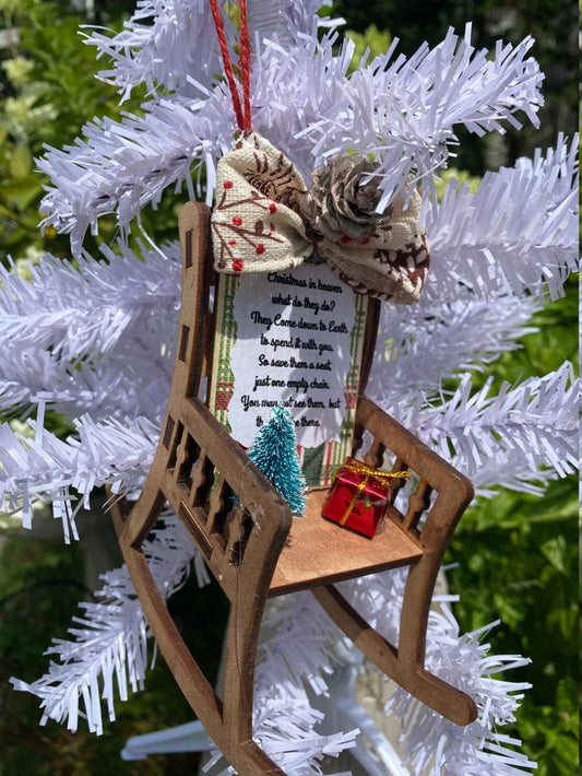 Charming Christmas ornament featuring a rustic-style 'Christmas in Heaven' design as a memorial for departed loved ones