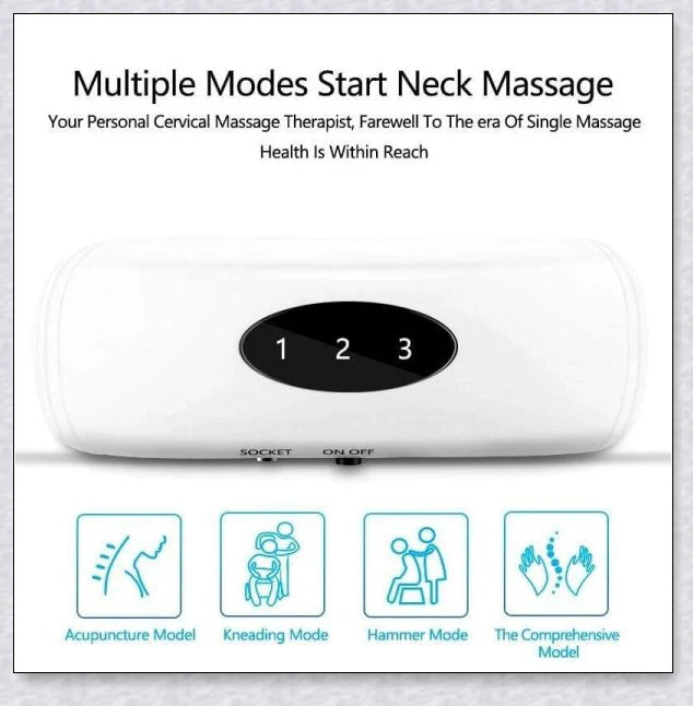 A wireless neck massager with an adjustable design for targeted neck pain relief and muscle relaxation.