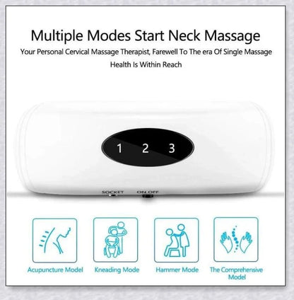 A wireless neck massager with an adjustable design for targeted neck pain relief and muscle relaxation.