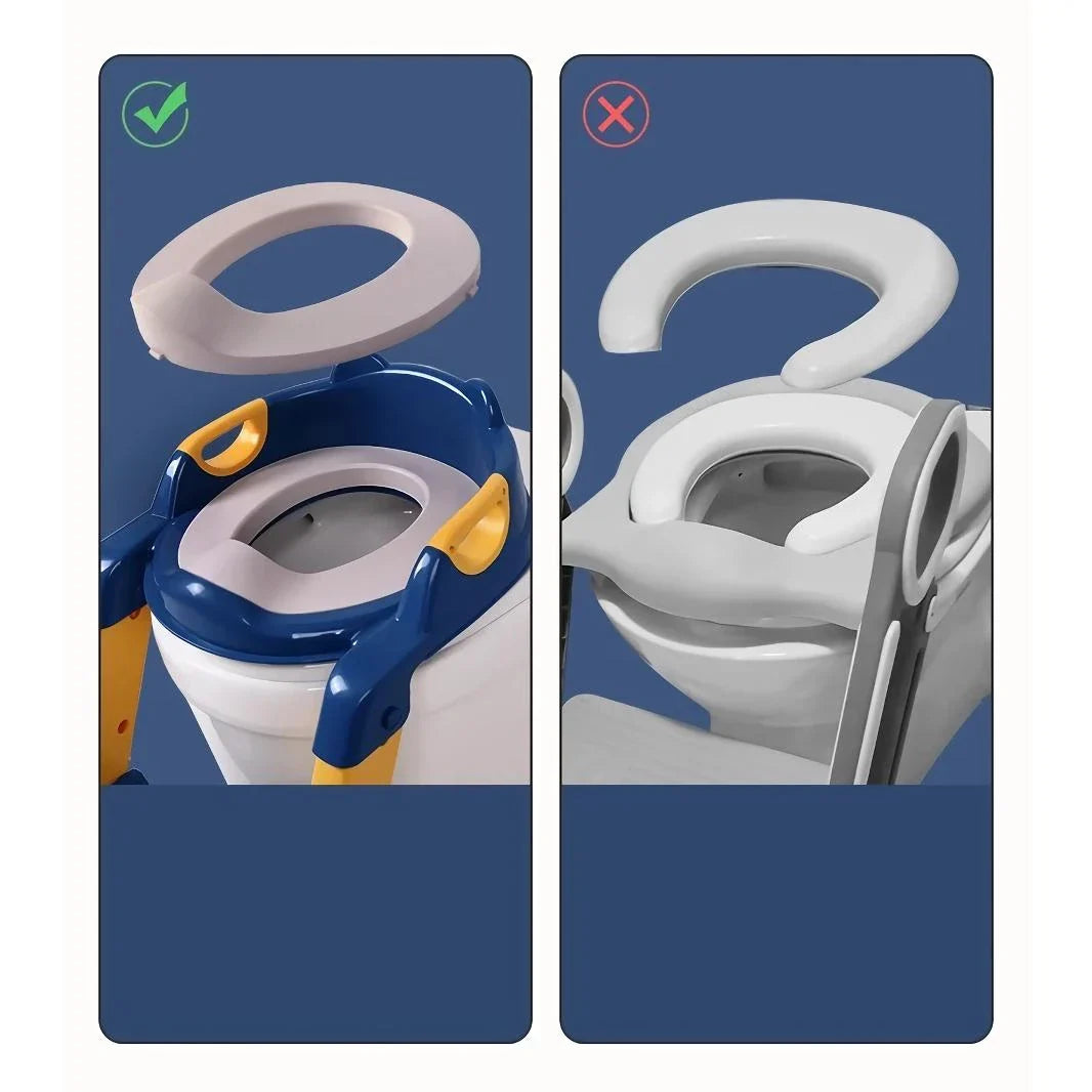 Adjustable potty training seat with cartoon patterns and folding design for children