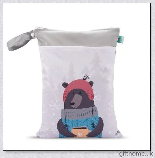 Waterproof nappy bag with multiple pockets and adjustable strap for easy travel with baby