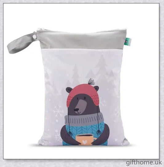 Waterproof nappy bag with multiple pockets and adjustable strap for easy travel with baby