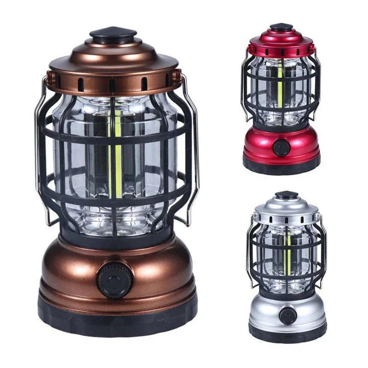 Premium waterproof LED camping lantern with adjustable brightness and USB rechargeable power