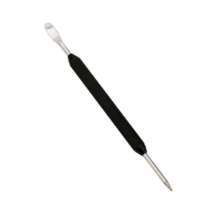 Premium stainless steel latte art pen with double-ended design for creating intricate coffee art patterns