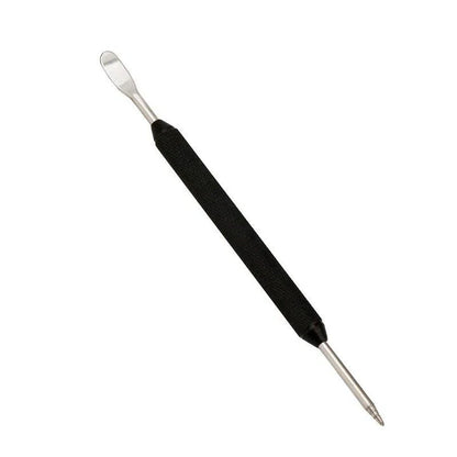 Premium stainless steel latte art pen with double-ended design for creating intricate coffee art patterns