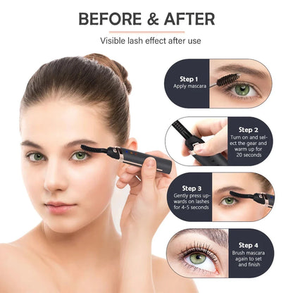 Quick-Heating USB Rechargeable Eyelash Curler with Adjustable Temperature Settings for Long-Lasting, Natural-Looking Curls