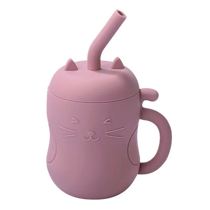 Premium leak-proof baby sippy cup with soft silicone straw and portable snack storage