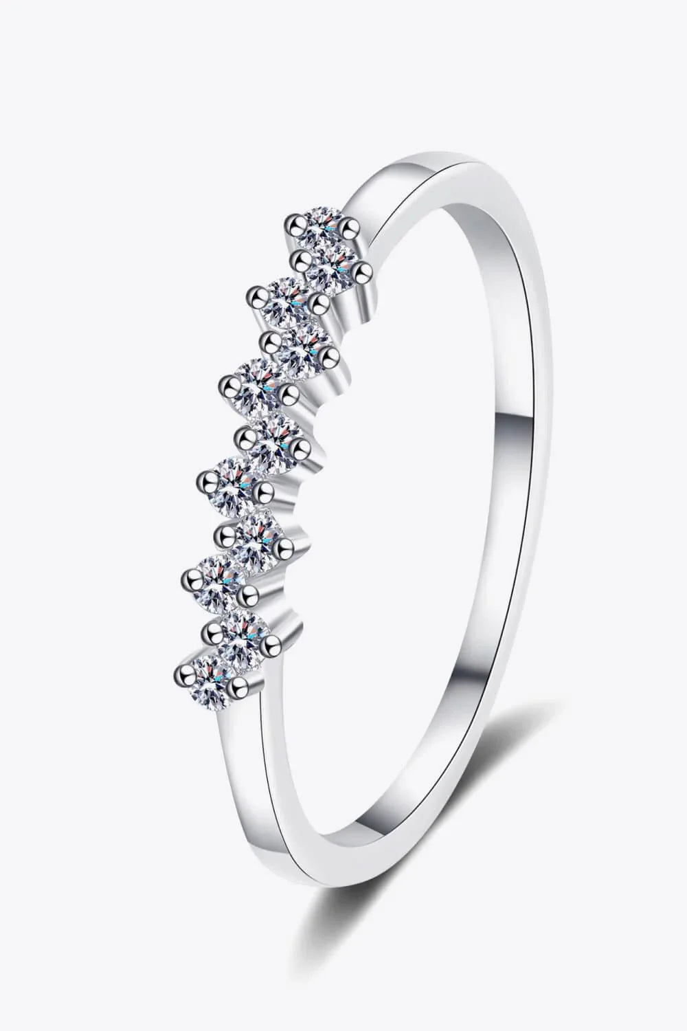 Elegant 925 sterling silver moissanite ring with minimalist design and sparkling moissanite stone