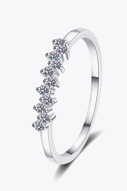 Elegant 925 sterling silver moissanite ring with minimalist design and sparkling moissanite stone