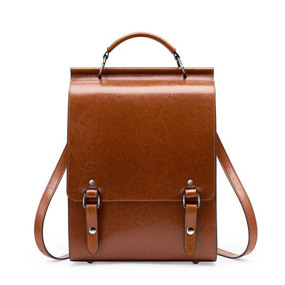 Premium genuine leather backpack with sleek design, organised interior, and comfortable straps for modern British lifestyles