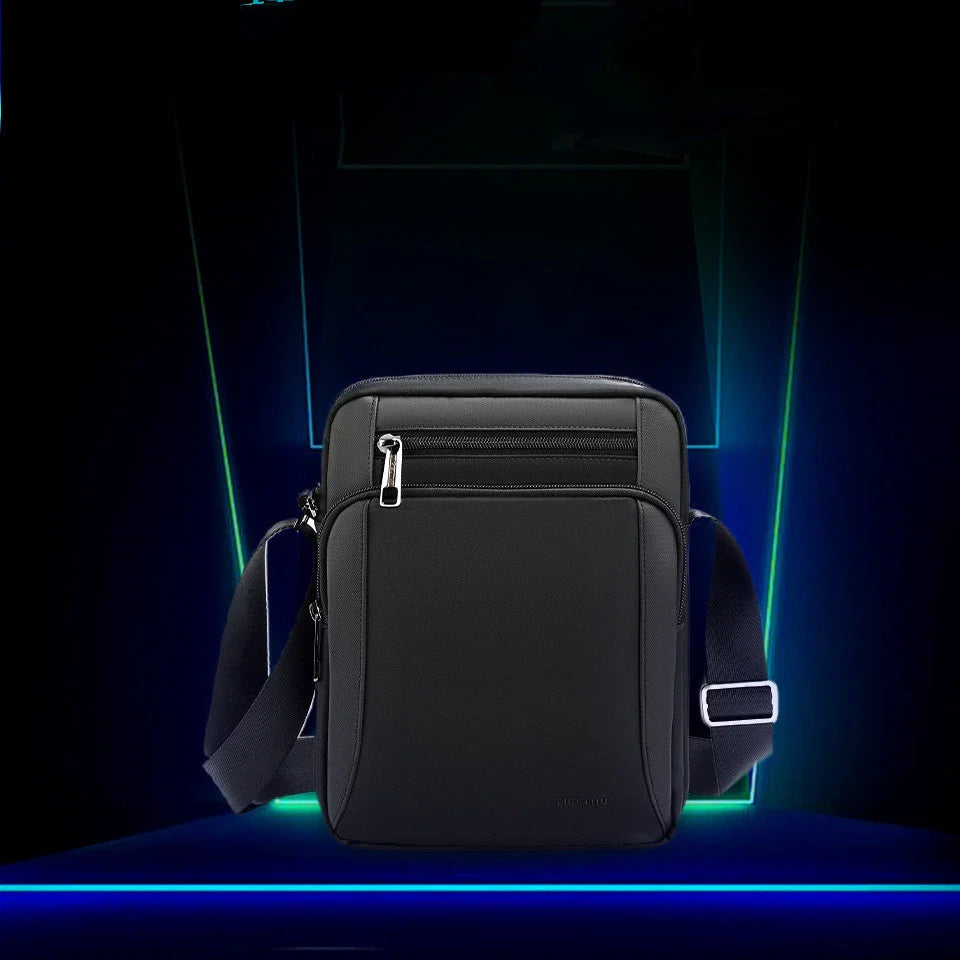 Premium quality men's classic business shoulder briefcase made of durable Oxford cloth with sleek square vertical design and ample interior storage compartments