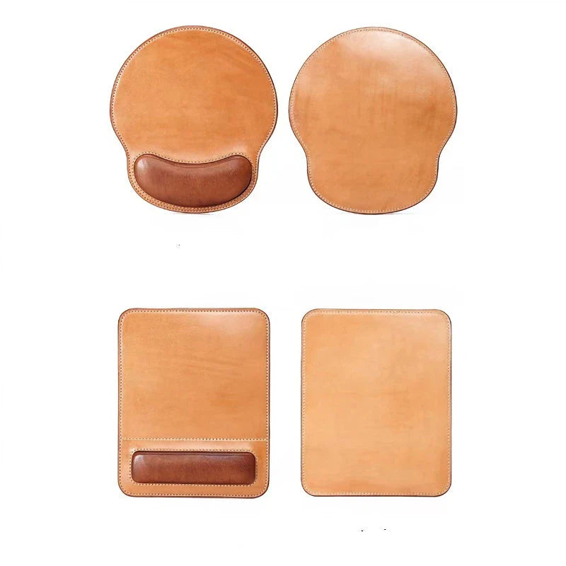 Premium PU Leather Wrist Rest Pad in black, providing ergonomic support and a sleek appearance for desks and gaming setups