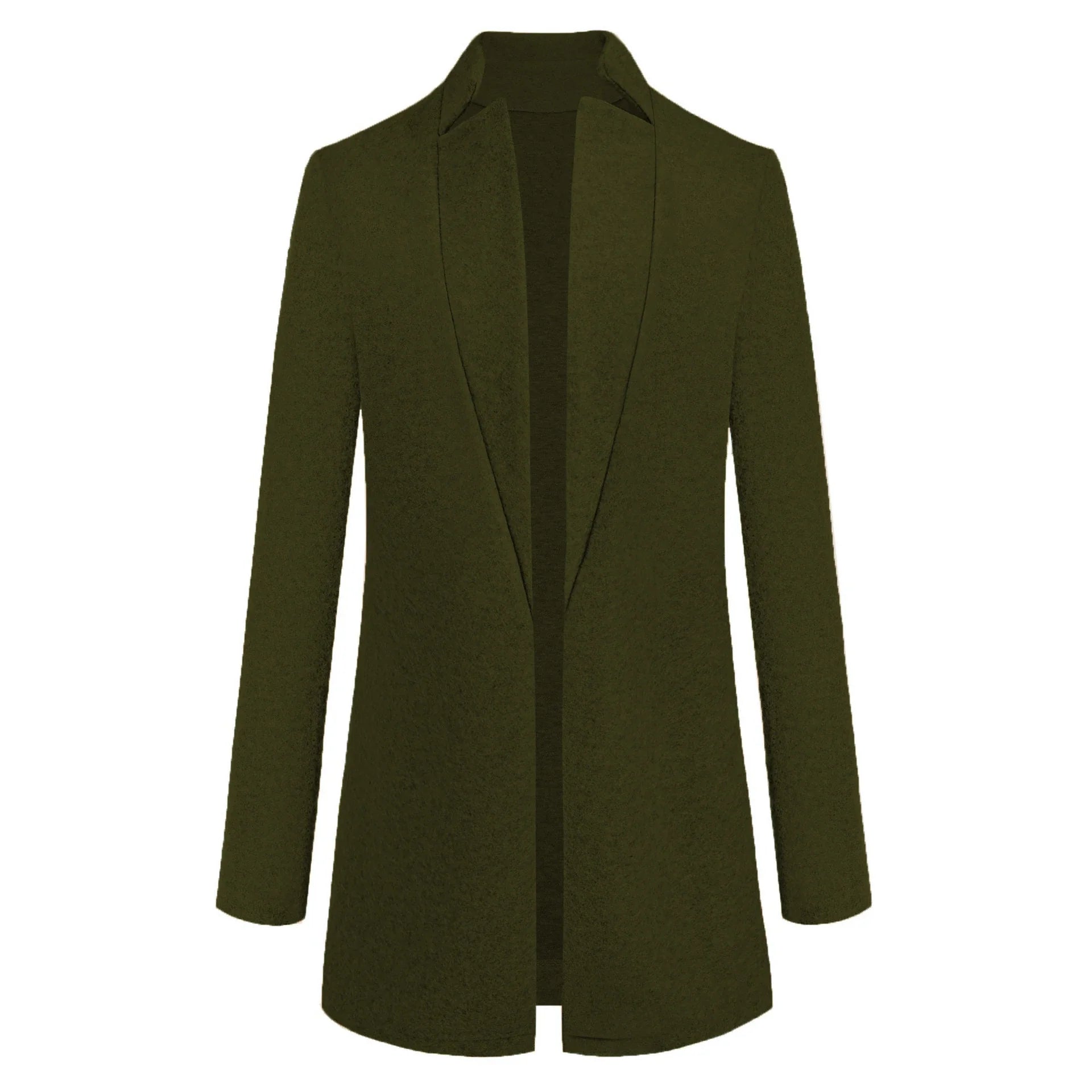 Premium British woollen coat with stand collar, featuring a sleek, slim-fit silhouette and subtle stitching details