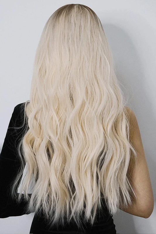 Luxurious Long Wave Synthetic Wig in Gold, 26 Inches