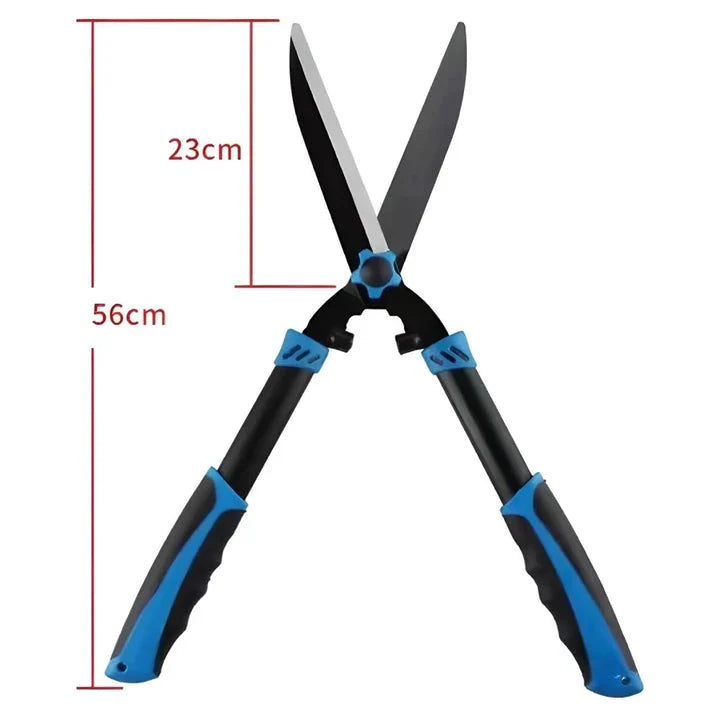 Premium quality hedge shears with sturdy metal construction and ergonomic anti-slip grip for precise, effortless garden pruning