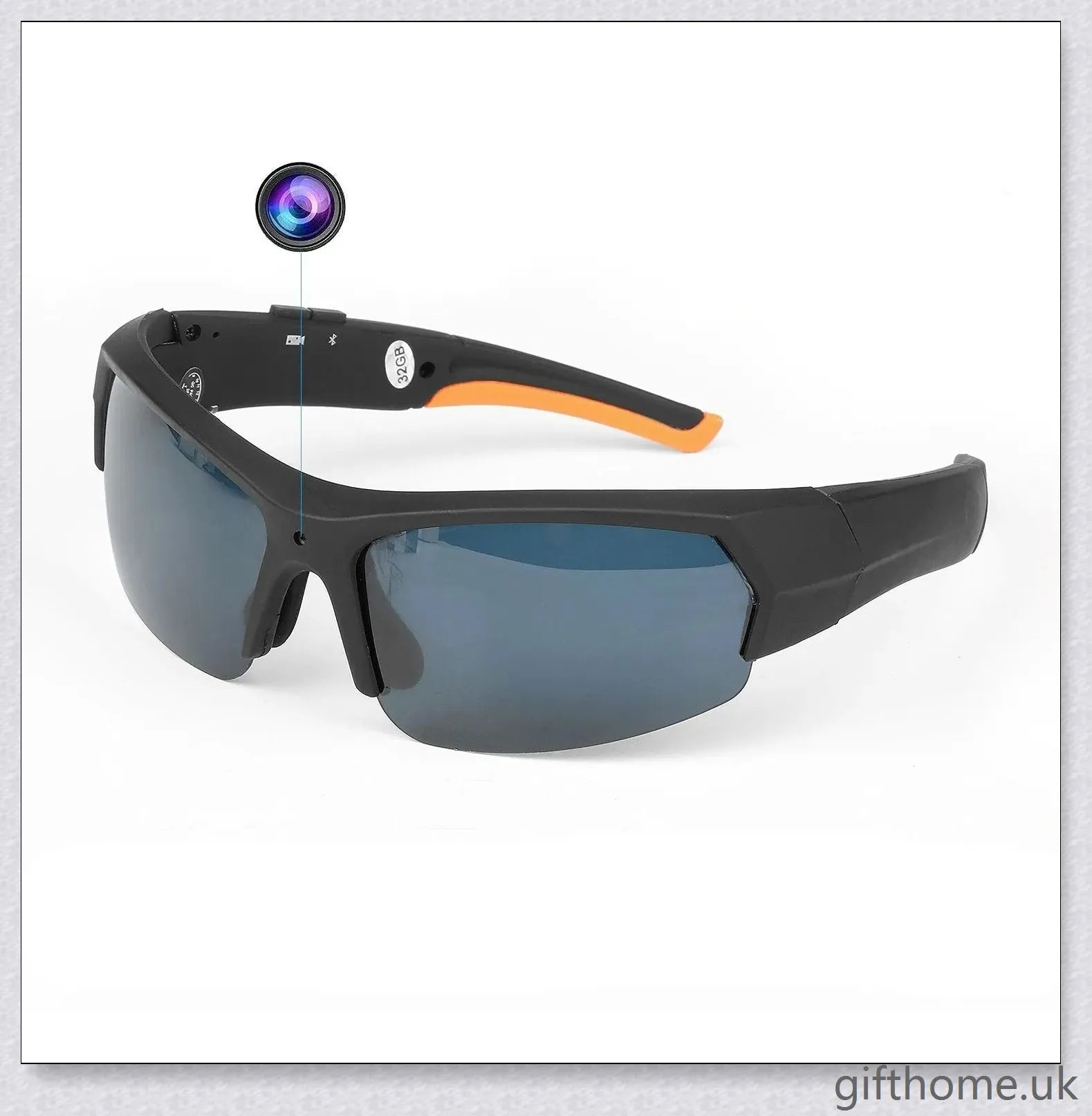 Premium smart camera glasses with HD video recording, built-in microphone and earbuds, and UV protection