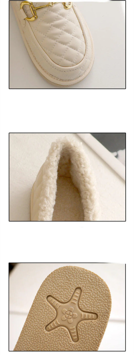 Flat-Bottomed All-Match Maternity Cotton Scoop Shoes in black and beige colors
