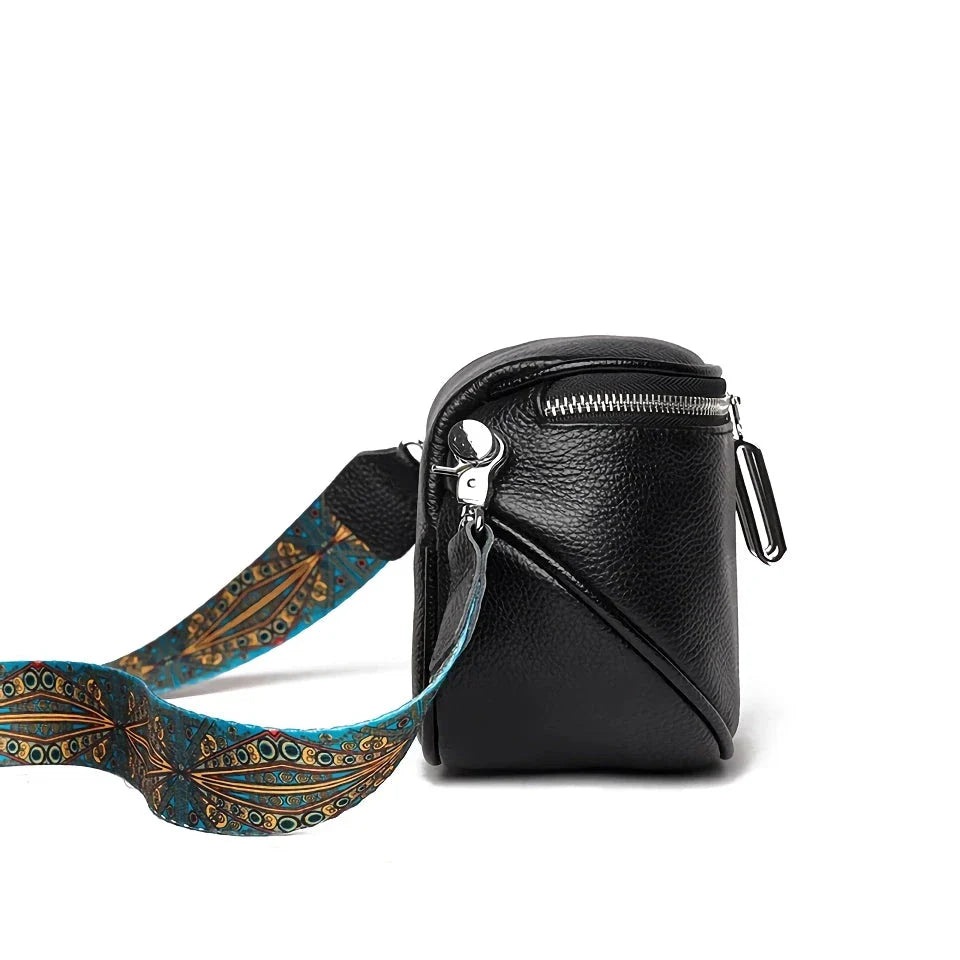 Premium genuine leather tote bag with adjustable strap and interior compartments for fashion-forward women