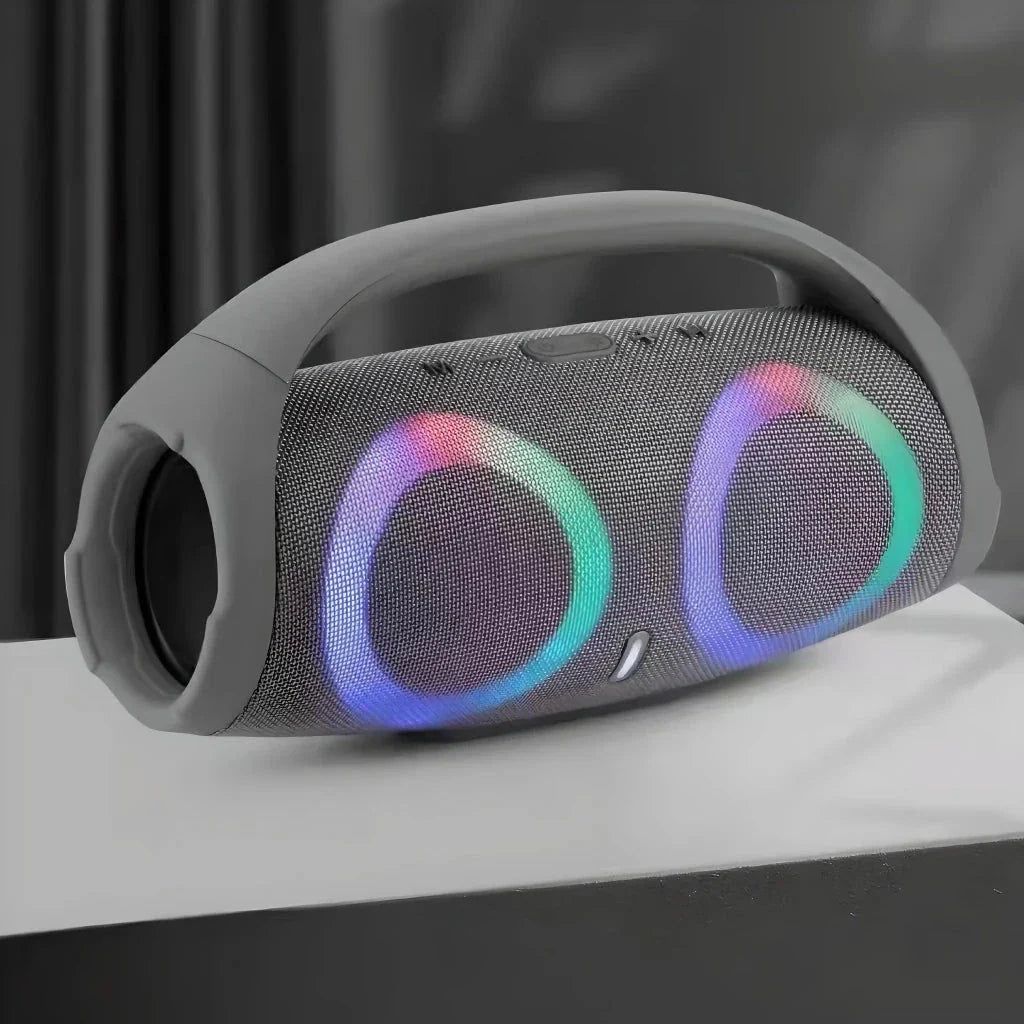 Dynamicbeat Portable Bluetooth Speaker with 100W output, RGB lights, and waterproof design