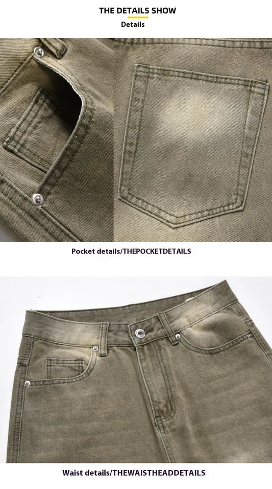 Stylish retro-inspired casual trousers with a distressed finish, available in a range of classic colours and sizes to suit the modern British consumer.