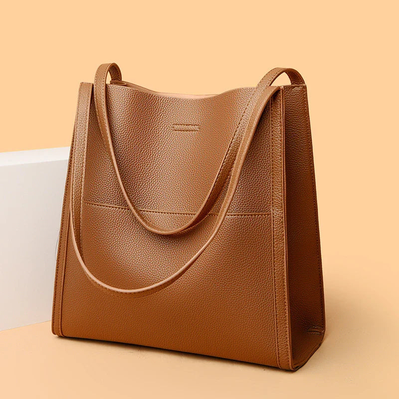 Premium large capacity tote bag for women with three-dimensional pockets, soft PU material, and pillow-shaped design for comfortable commuting