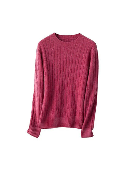 A luxurious 100% British wool cable knit jumper in a rich camel colour, perfect for keeping warm during the UK's chilly winters.