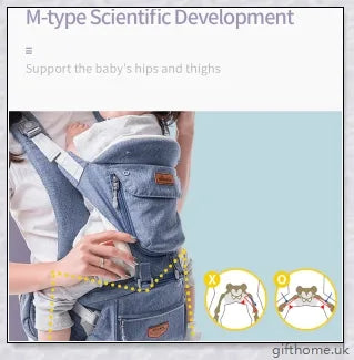 Ergonomic front-facing baby carrier with padded waist strap, lumbar support, and versatile wearing options for comfortable, secure travel with your little one.