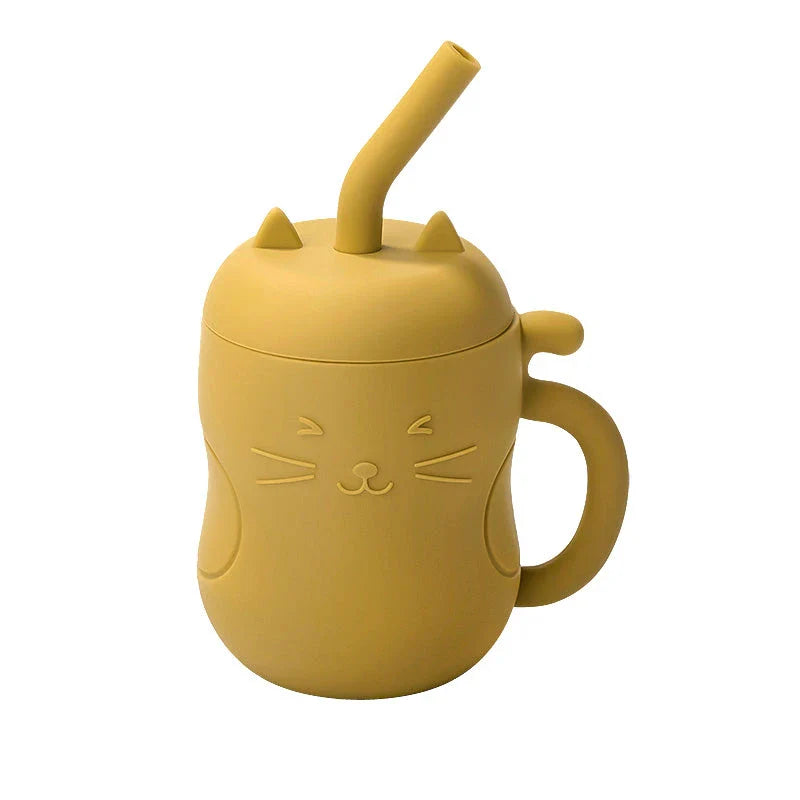 Premium leak-proof baby sippy cup with soft silicone straw and portable snack storage