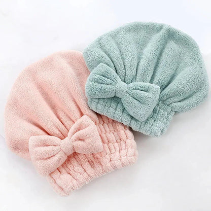 Bamboo Hair Towel Wrap: Microfibre Hair Drying Turban with Stylish Bowknot Design
