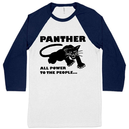 Black Panther Power Baseball T-Shirt - Stylish Men's Graphic Tee with Contrast Raglan Sleeves and Panther Graphic