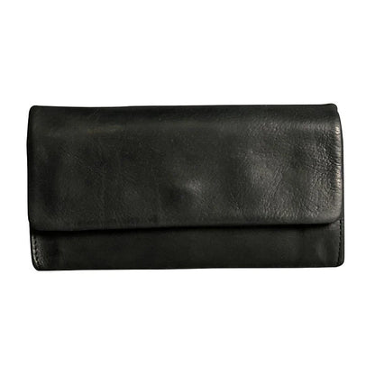 Premium handcrafted leather money clip with a classic British design, featuring a sturdy buckle closure and hidden zipper compartment for secure storage.