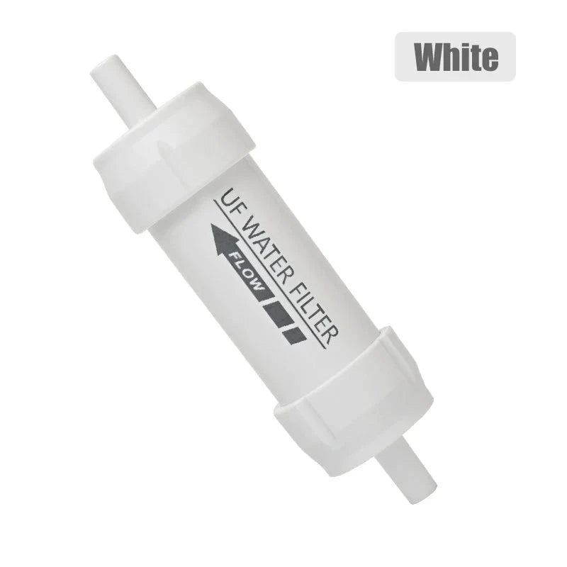 Compact outdoor water purifier straw for safe drinking water during hiking, camping, and emergencies