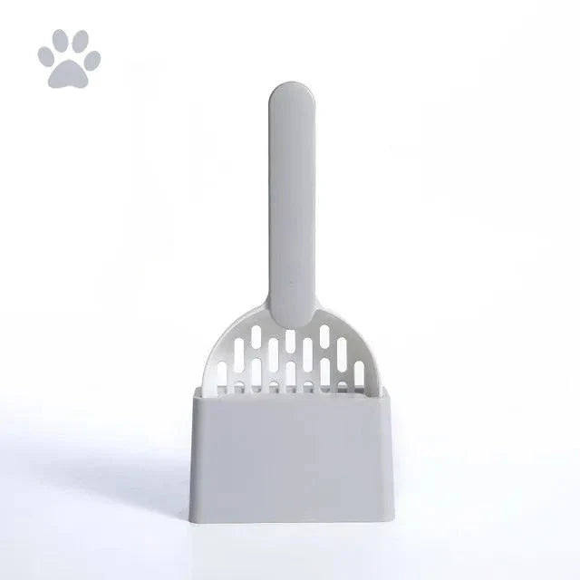 Premium Multi-Function Cat Litter Scoop with Self-Cleaning Base in Coffee Pink Colour