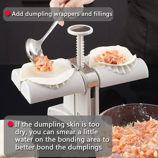 Automatic Dumpling Maker with Double Heads - Effortlessly create restaurant-quality dumplings, ravioli, and pierogi at home