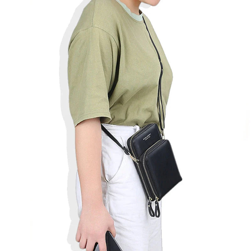 Stylish crossbody bag for women with multiple interior pockets and a dedicated mobile phone compartment