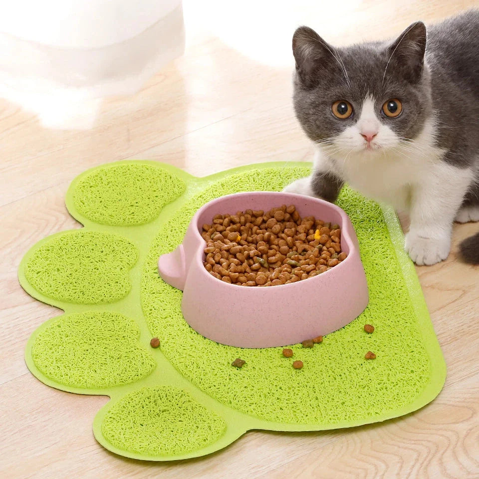 Anti-Slip Pet Mat with Charming Cat Paw Design for Cats and Dogs