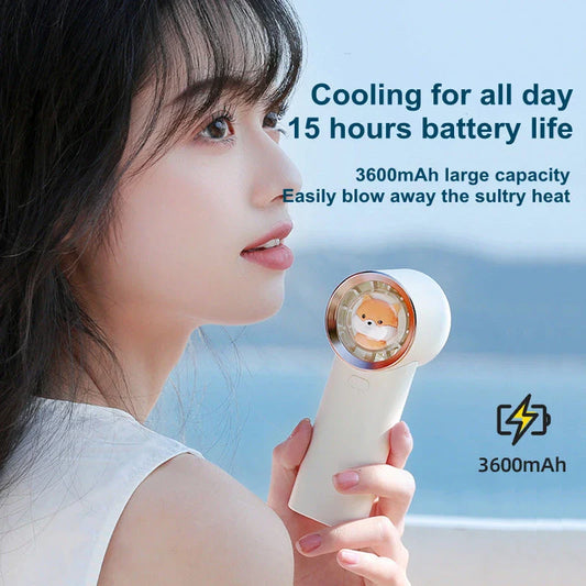 Charming Squirrel Mini Pocket Fan with Handheld and Stand Functions, 3 Wind Speeds, and Long-Lasting Battery Life