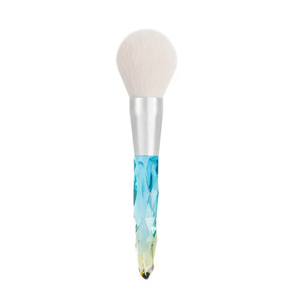 Exquisite Crystal Handle Powder Makeup Brush with Prism Design and Soft Wool Fibers for Flawless Makeup Application